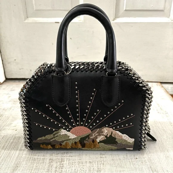 Stella McCartney Falabella Nashville Box Mini Bag Black Mountain View - Picture 4 of 16